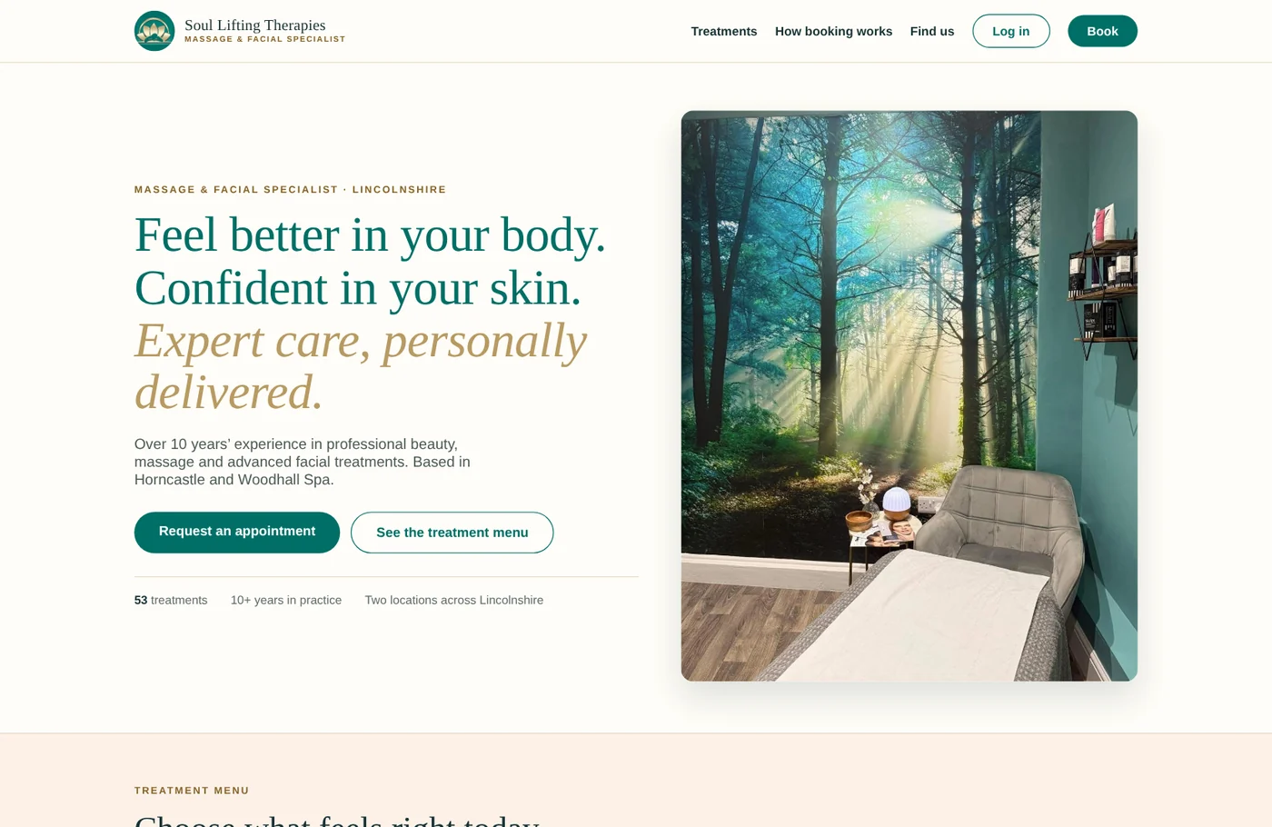 The Soul Lifting Therapies website